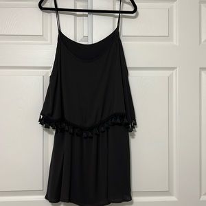 H&M cold shoulder black crepe dress